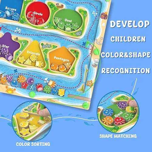 MTYOKILN Magnetic Color & Shape Maze - Montessori Toys for 3 4 5 Year Old, Color and Shape Sorting Toy, Montessori Toys for Kids Boys Girls Gifts Ages3+, Preschool Learning Activities thumbnail 5