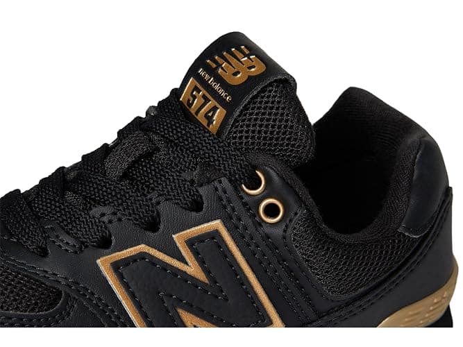 New Balance Kid's 574 V1 Lace-Up Sneaker, Black/Gold, 12.5 M Little Kid thumbnail 6