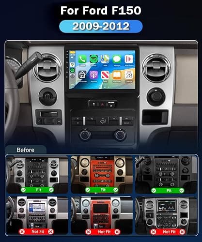 8Core 4+64G Car Radio for Ford F150 2009 2010 2011 2012 Wireless Carplay Android Auto,9" IPS Radio,Android/GPS WiFi/32EQ DSP/59UI/Bluetooth5.0/SWC/Backup Camera for F150 Radio Upgrade thumbnail 2