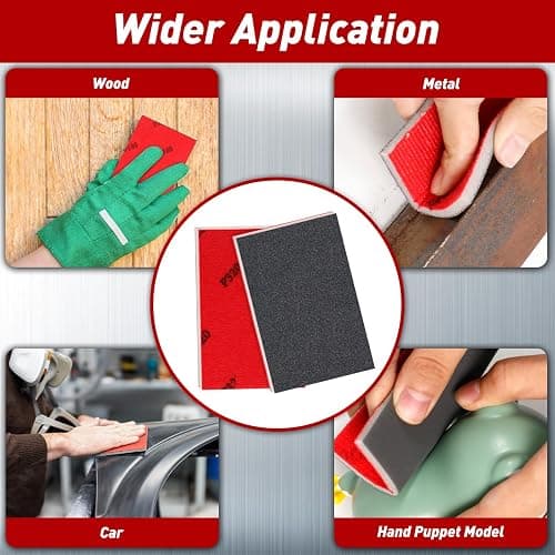 36 Pcs Sanding Sponge 80/120/180/240/320/400 Grit Sandpaper Assortment, Washable & Reusable Sanding Blocks for Wood, Metal, Drywall, Glazing, Wet Dry Sandpaper for Smooth Finishing thumbnail 7