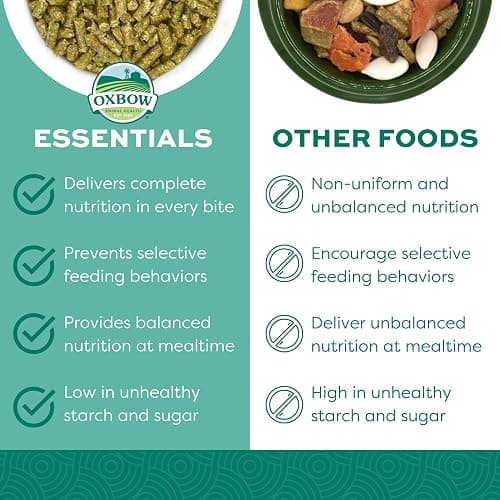 Oxbow Essentials Guinea Pig Food, Adult Guinea Pig, Made with Oxbow Timothy Hay, Pet Food Pellets with Vitamin C, Small Animal Pet Products, Made in USA, High Fiber, 10 lb. bag thumbnail 3