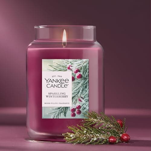 Yankee Candle Sparkling Winterberry, Holiday Scented Candle, 22oz Large Jar with up to 150 Hour Burn Time, Giftable, Holidays thumbnail 4