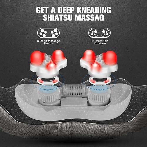 MagicMakers Neck Massager with Heat Gifts for Women, Men, Dad, Mom, Family, Friend, Mothers Day, Fathers Day, Christmas, Shiatsu Kneading Back Massager for Shoulder, Pain Relief, Muscle Soreness thumbnail 6