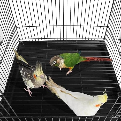 Yaheetech 57-Inch Rolling Open Top Roof Bird Cage for Mid-Sized Parrots Cockatiels Caique Quaker Monk Indian Ring Neck Green Cheek Conure Middle Bird Cage with Detachable Stand thumbnail 7