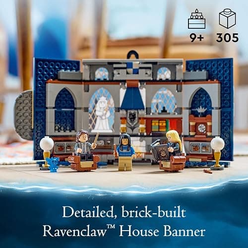 LEGO Harry Potter Ravenclaw House Banner Building Kit 76411-3D Harry Potter Room Wall Decoration, Great Gift Set for Boys Girls Kids, Hogwarts Castle Common Room, Luna Lovegood Minifigure and Wands thumbnail 2