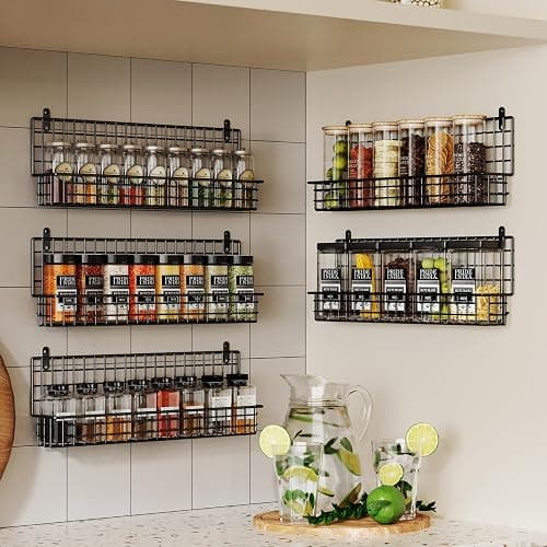 X-cosrack Spice Rack Organizer, 5-Tier Wall Spice Rack, Stackable Hanging Spice Jars Storage Racks, Great for Kitchen and Pantry, Up to Storage 48 Jars(Patent No.:D909138S) thumbnail 7
