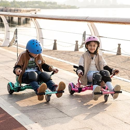 MEGA MOTION Hoverboard 6.5 inch with Hoverkart for children and teenagers, self-balancing Eclectic Scooter easy to control, non-slip, LED lights, Bluetooth speaker. thumbnail 7