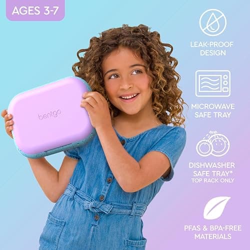 Bentgo Chill Kids Leak-Proof Lunch Box - 4-Compartment Bento Box with Built-In Ice Pack, 3.3 Cup Capacity, PFAS & BPA-Free, Microwave & Dishwasher Safe, Ideal Size for Ages 3 to 7 (Vivid Orchid) thumbnail 4
