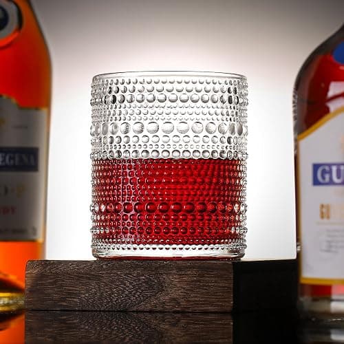 cosnou Glassware Set of 6, 13 OZ/390ml Hobnail Kitchen Glassware, Embossed Vintage Glass for Water, Cocktail, Soda, Beverage, Juice thumbnail 5