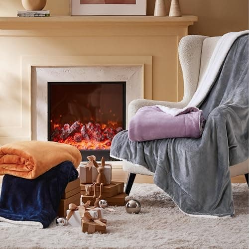 Bedsure GentleSoft Sherpa Fleece Throw Blanket for Couch - Thick and Warm Christmas Blanket for Winter, Soft Fuzzy Plush Throw Gift for Women, Grey, 50x60 Inches thumbnail 8
