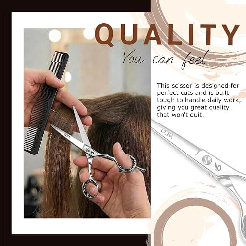 OCBA Professional 6" Hairdressing Scissor Sharp Hair Cutting Scissors for Barbers Hairdressers & Stylists Beard & Haircut Scissors for Men & Women (Classic Scissor) thumbnail 5