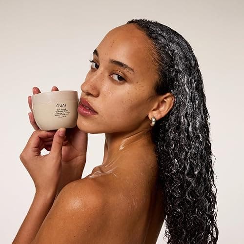 OUAI Thick Hair Mask - Deep Conditioning Hair Mask with Almond Oil, Olive Oil, & Hydrolyzed Keratin to Restore Damaged Strands - Phthalate & Paraben Free (8 fl oz) thumbnail 5
