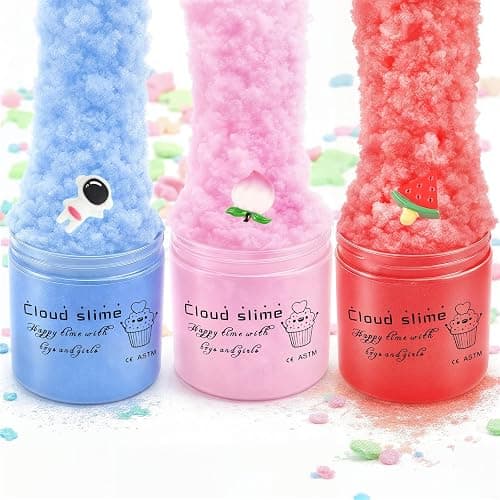 9 Pack Slime Kit with 3 Jelly Cube, 3 Butter & 3 Cloud Slime, Non-Sticky DIY Sensory Toys for Stress Relief, Kids Party Gift for Girls and Boys thumbnail 2