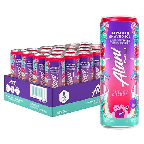 Alani Nu HAWAIIAN SHAVED ICE Ice Sugar Free, Low Calorie Energy Drinks | 200mg Caffeine | Antioxidants | Biotin, B Vitamins | Zero Sugar | 15 Calories or Less | 12 Oz Cans | 24 Count - Image 1