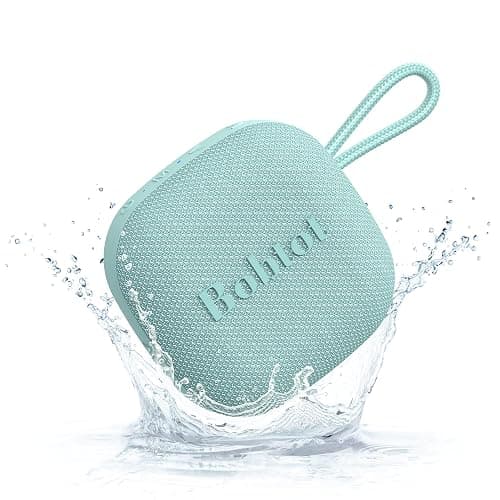 Bobtot Portable Bluetooth Speaker Wireless, IPX7 Small Shower Waterproof Speaker, 16H Playing Time, Loud and Stereo Sound with Bass, TWS Pairing for Camping, Travel, Cyan - Image 1