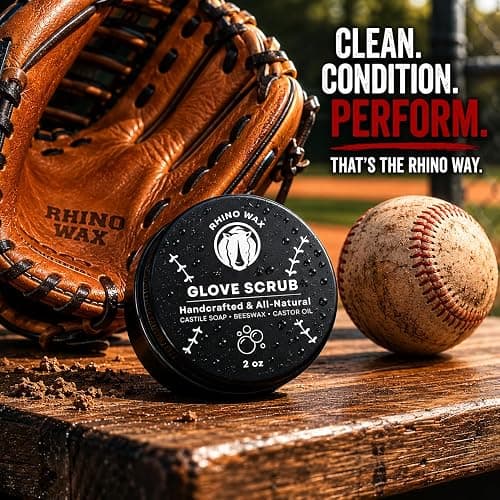 Rhino Wax Baseball Glove Scrub for Deep Cleaning, Dirt & Grime Removal | Deep clean baseball gloves with Glove Scrub that removes dirt, grime and buildup while protecting glove condition and feel. thumbnail 6