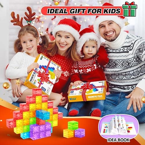 Feoxialy Magnetic Blocks - 52pcs Translucent Magnetic Cubes, Digit Building Blocks Magnet Toys for Kids, Rainbow STEM Creativity Toys 3+ Year Old Boys & Girls Toddlers Kids Christmas Birthday Gifts thumbnail 9