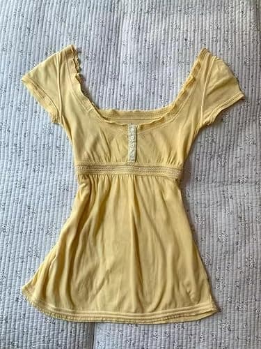 HOHOPEACH Coquette Ruffle Tops Women Cute Summer Lace Peplum Babydoll Top Teen Girls Y2k Grunge 2000s Cottagecore Clothing thumbnail 4