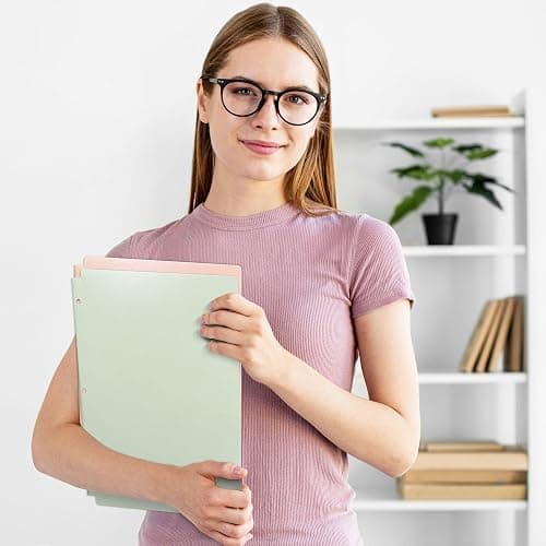 SUNEE 3-Hole Pocket Folders (5 Pack, Vintage Colors) - Recycled Plastic Folders for 3 Ring Binder, with Pockets for Kids, Students, Teachers, Office thumbnail 8
