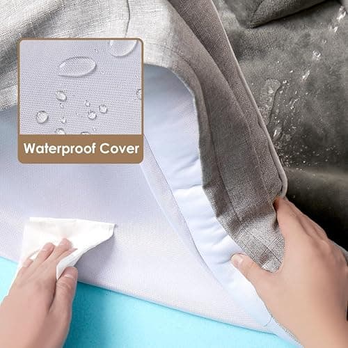 EHEYCIGA Orthopedic Dog Beds for Extra Large Dogs 44x32Inch, Waterproof Memory Foam XL Pet Bed with Sides, Non-Slip and Egg-Crate Foam Big Dog Couch Bed with Washable Removable Cover, Grey thumbnail 3