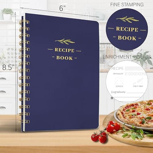 Perfect Blank Recipe Book-Recipe Book to Write in Your Own Recipes,Hardcover Personal Blank Recipe Book, Recipe Notebook Hold 144 Exclusive Formula Recipes (deep sea) - deep sea thumbnail 3