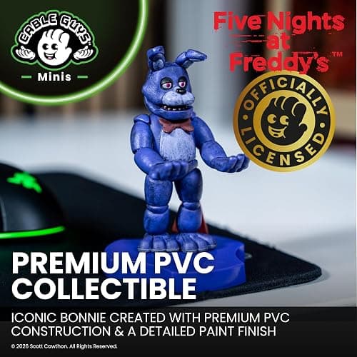 Cableguys Minis Five Nights at Freddy's Bonnie Phone Stand & Earbuds Holder - Novelty Phone Stand for Desk Decor and Bedside Accessories, In Ear Headphone Holder for Smartphone & Small Devices thumbnail 4
