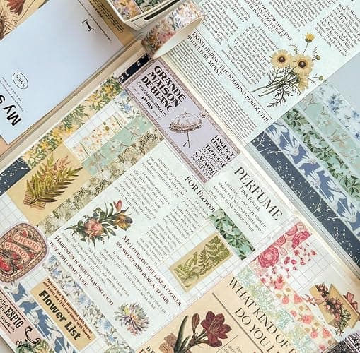 YUBX Flowers Washi Tape Set 60 Rolls Floral Patterns Decorative Skinny Blooms Masking Tapes for Arts, DIY Crafts, Journals, Planners, Scrapbook, Wrapping (Spring) thumbnail 9