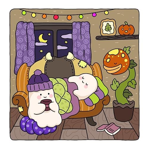 Spooky Fuzzy: Cute Creepy Coloring Book for Adults and Teens for Relaxation (Fuzzy Friends Coloring) thumbnail 4