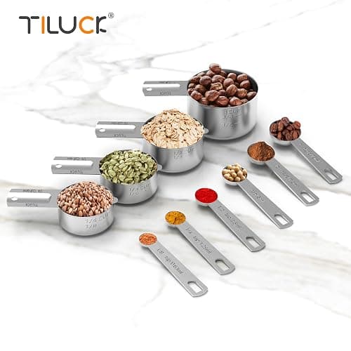 TILUCK Stainless Steel Measuring Cups & Spoons Set, Cups and Spoons,Kitchen Gadgets for Cooking & Baking (10) thumbnail 2