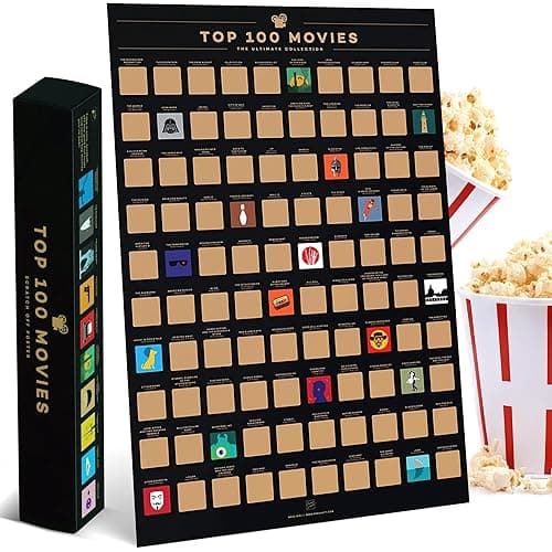 Enno Vatti Top 100 Movies Scratch Off Poster