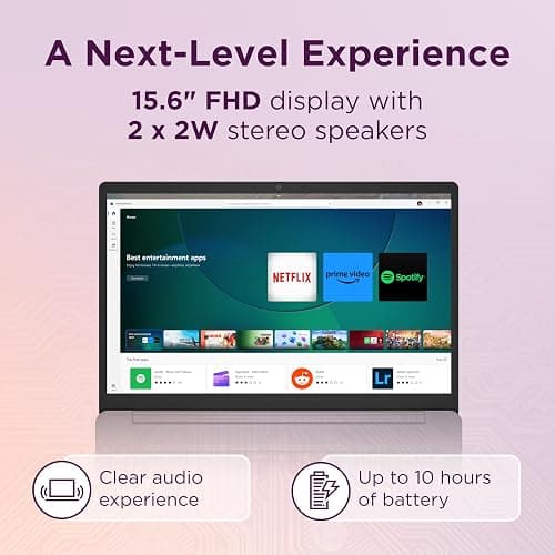 Lenovo IdeaPad 3i Chromebook, 15.6” FHD Display, Intel Celeron N4500, 8GB RAM, 64GB eMMC, 1920x1080 px, 720p Camera, Chrome OS, Abyss Blue thumbnail 4