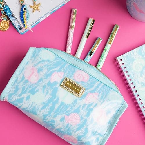 Lilly Pulitzer Vinyl Pouch, Shelden | Cute, Semi-Clear, Water Resistant, Zipper Bag Pencil Case for Stationery, Small Toiletries, and Makeup thumbnail 2