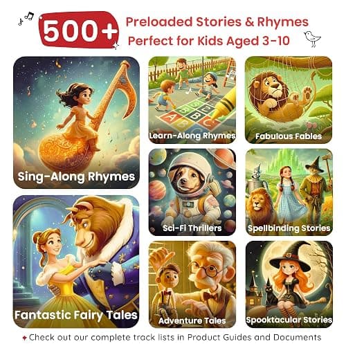 WonderBuddy Kids Story Box Audio Player, 500+ Preloaded Stories & Rhymes, Story Writing DIY Art Kit, Voice Recorder, Content Upgrade, Bluetooth, Birthday Gift for Boys Girls 3+ Years- Dino thumbnail 3