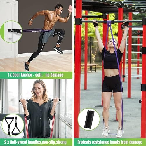 Resistance Bands Set, 5 Different Levels Pull Up Assistance Bands(8-125LB) | Gym Bands with Handles & Door Anchor & Training Poster, Strength Bands for Training, Yoga, Muscle Toning for Men and Women thumbnail 6