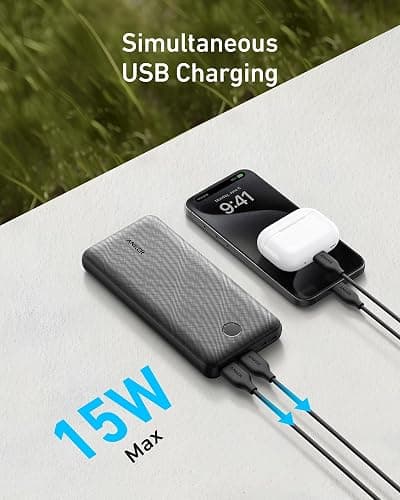 Anker Portable Charger, 325 Power Bank (PowerCore Essential 20K), 20000mAh Battery Pack with 15W Charging, PowerIQ, 2 USB-A, 1 Micro USB, Two-Way USB-C Ports for iPhone Series, AirPods, and More thumbnail 4