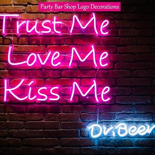 Custom Neon Signs,Personalized Neon Signs for wall decor, large Custom Led Neon Sign Business Logo for Bedroom Birthday Wedding Party Bar Home Decor (Optional 3 Lines 10" to 60") thumbnail 4
