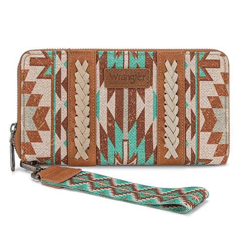 Wrangler Wallet Wristlet Aztec Clutch Long Purse Boho Credit Card Holder Wallet - Image 1