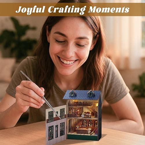 Flever Dollhouse Miniature DIY House Kit Creative Room with Furniture for Romantic Valentine's Gift (Magic Store) thumbnail 2