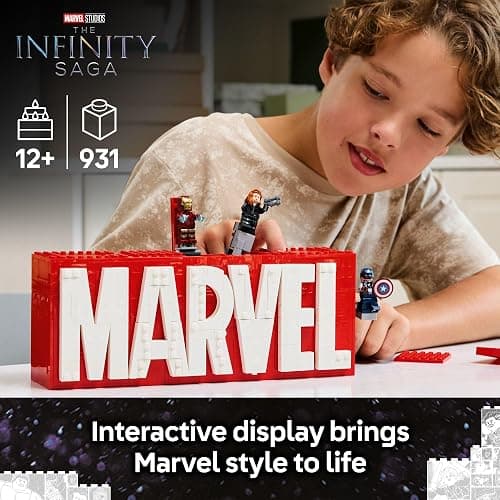 LEGO Marvel: Marvel Logo & Minifigures Building Toy - Marvel Collectible Set for Kids, Boys and Girls, Ages 12+ - Model Kit with 5 Minifigures - Gift Idea for Birthday - 76313 thumbnail 3