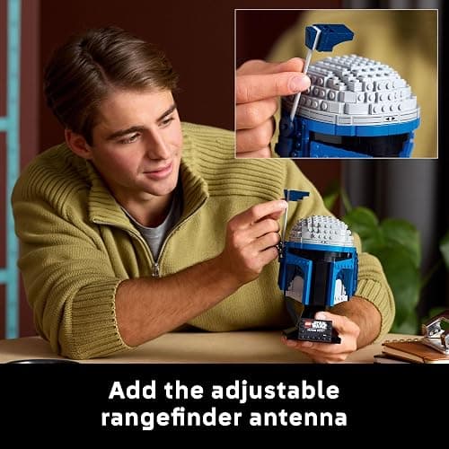 LEGO Star Wars Jango Fett Helmet - DIY Model Kit for Adults 18+ - Collectible Building Set - Room Decor Idea for Attack of The Clones Fans - Star Wars Gift Idea for Birthdays - 75408 thumbnail 4