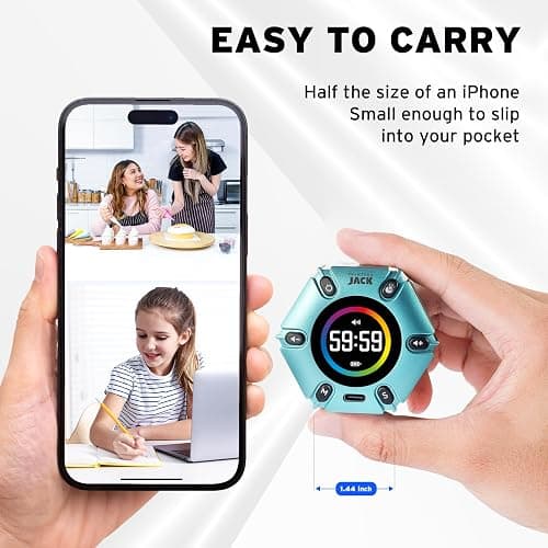 Pomodoro Timer, Magnetic Visual Timer with Flip Countdown, Silent & Alarm, Tools for Anyone, Cube Digital Timer for for Work, Kitchen Cooking, Study, 3/5/10/25/30/60min & Custom Countdown - Turquoise thumbnail 7