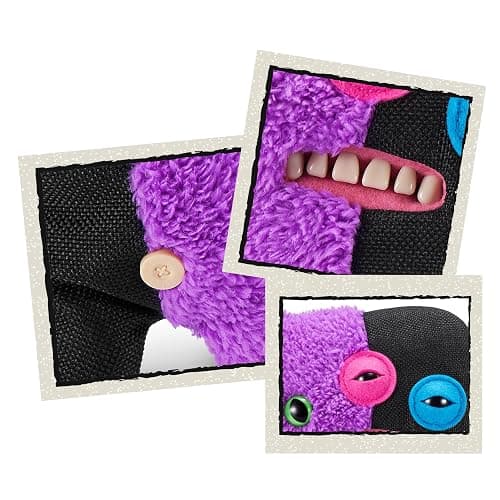 Fuggler Misfit Monsters 23 cm Series 1 by Zuru, Funny Ugly Monster Plush Toy (Reeko & Annoyed Alien - Purple & Black) thumbnail 4