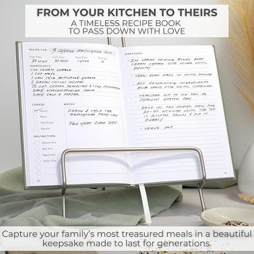 Aesthetic Blank Recipe Book To Write In and Organize Your Own Recipes | The Perfect Waterproof Notebook - Beautiful Blank Cookbook to Keep Everything Organized thumbnail 4