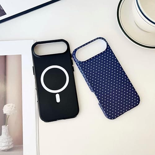 ZOEVEES Magnetic Case for iPhone 13, Compatible with MagSafe, Aesthetic Polka Dot Cute Design for Women, Hybrid 2-Layer Hard Shell Phone Cover, Blue thumbnail 7