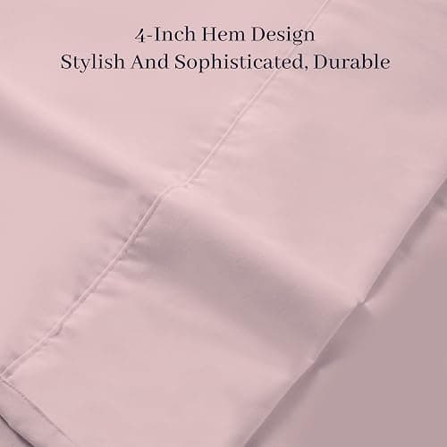 HBHLFZ Queen Flat Sheet - Ultra Soft Polyester Top Sheet - Hotel Quality Bed Sheets - Comfortable Wrinkle-Free - Easy to Care for - 1 Queen Flat Sheet Only（Queen，Light Pink） thumbnail 4