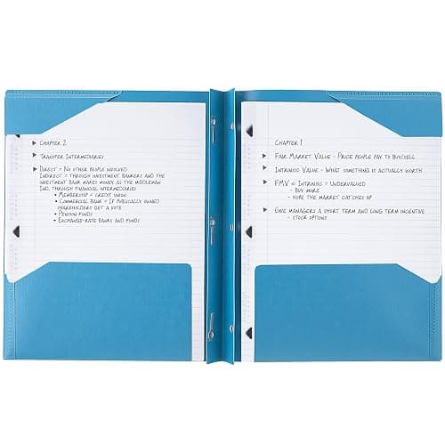 Five Star 2-Pocket Folder, Plastic Folder with Stay-Put Tabs and Prong Fasteners, Holds 8-1/2" x 11" Paper, Tidewater Blue (72107) thumbnail 4