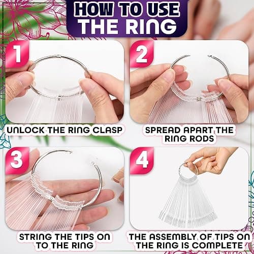 200 Pcs Nail Swatch Sticks - Clear Swatches for Gel Polish - Transparent Acrylic Practice Tips with Metal Rings, Suitable for Displaying Colors, Training Nail Forms for Beginners and Professionals thumbnail 5