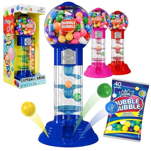Playo 10.5" Gumball Machine for Kids, Spiral Style Candy Dispenser for Gifts, Parties or Events - Bubblegum Machine w/Gumb Balls Included thumbnail 7