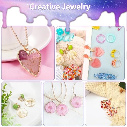KISREL UV Resin Jewelry Making Kit, 300g Crystal Clear Resin with Light and Molds, DIY Jewelry Making Kit, Resina Starter Kits for Keychain and Earring thumbnail 6