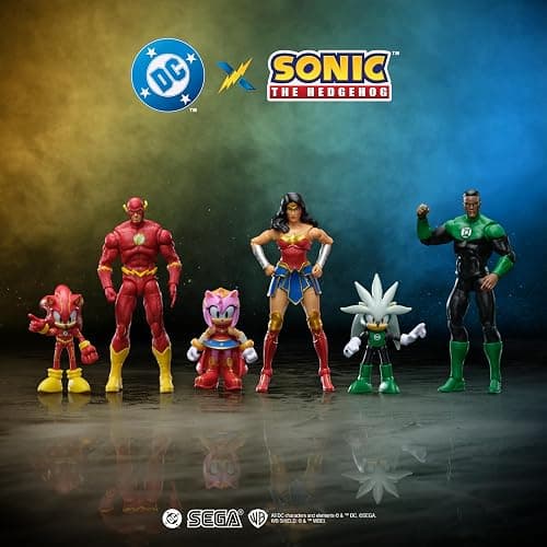 DC X Sonic Collectable Action Figure Multipack Pair of Silver as Green Lantern and Green Lantern Himself! Featuring Multiple Points of Articulation for Action-Packed Posing thumbnail 7